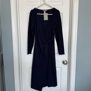 H&M Deep Blue Long Sleeve Dress
